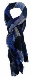 TigerTie Designer Schal in marine royal blau grau gemustert - Größe 260 x 60 cm - Bild 1 von 1