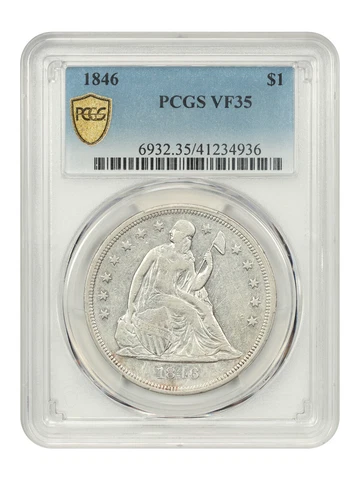 1846 $1 PCGS VF35 Cover
