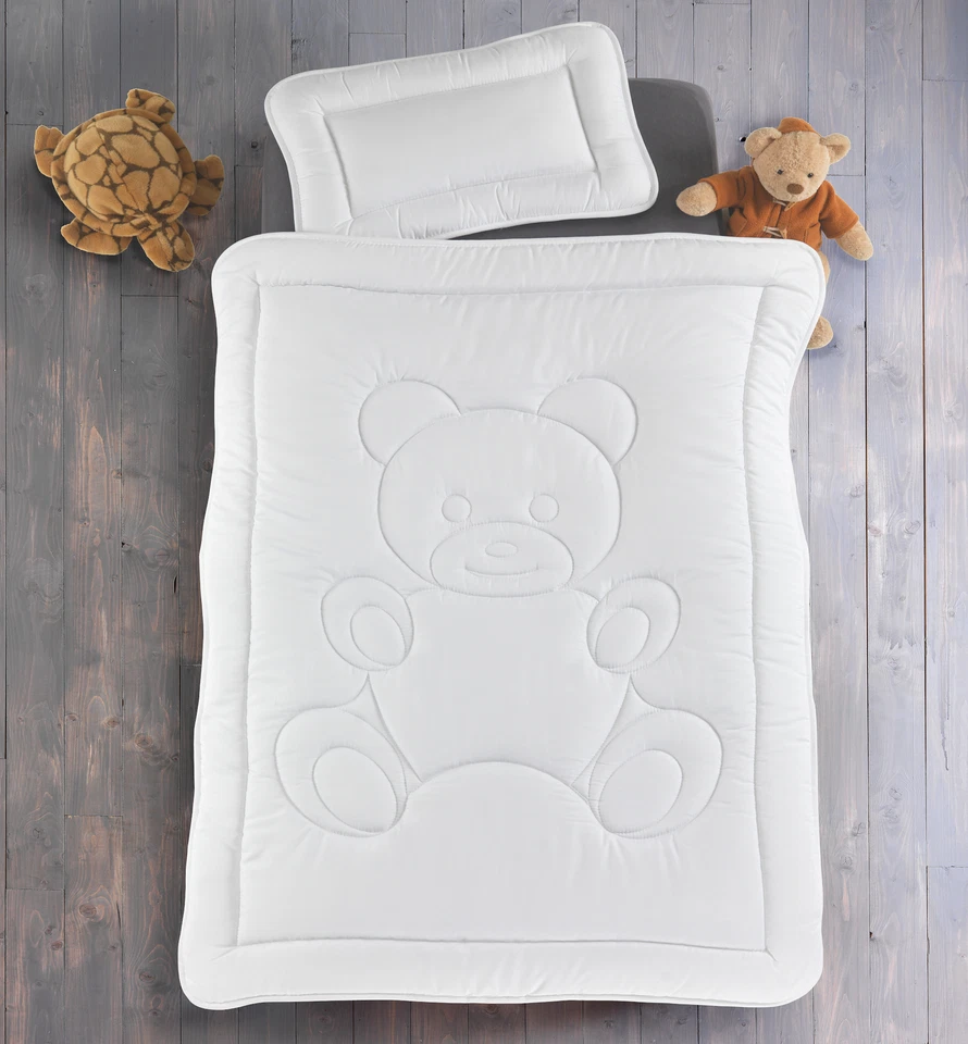 Set copriletto bambini 100x135 e 40x60 cuscino Öko-Tex per culla orso  - Immagine 1 di 1