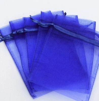 40 Bolsas Bolsas Organza Transparente Cordón Regalo Bolsas, Joyería Azul 5 x 7 Foto 1 de 4