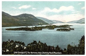 C1910 Lake George NY Narrows Shelving Rock Mountain Lakehouse Island Antique PC - Picture 1 of 3