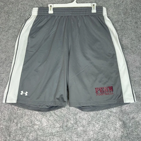 Penn Quakers Under Armour Men Shorts 2XL XXL Gray White NCAA Football Baggy NWT Cover