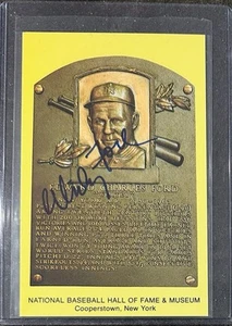 Whitey Ford💎Autographed Signed Hall Of Fame Plaque Postcard Yankees (d.2020) - Picture 1 of 2