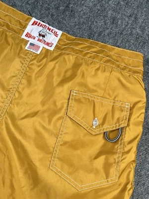Birdwell Beach Britches Hombres 36 Amarillo Clásico Board Shorts Surf Hecho en EE. UU. 8” Foto 1 de 4