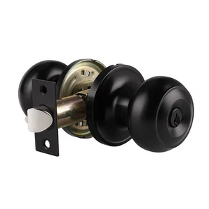 Probrico Door Knobs with Lock and Keys Flat Black Door Lock Knob for Entry Ba... - Picture 1 of 6