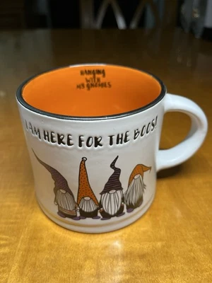 Coffee Mug, 18oz Gnomes, Ceramic "I AM HERE FOR THE BOOS!" Excellent Condition - Изображение 1 из 4