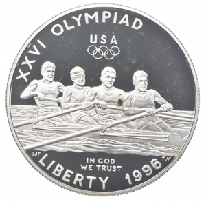 1996-P Proof Olympics Rowing Commemorative Silver Dollar $1 *7002 - Picture 1 of 3