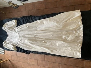 Vintage Ivory Cotton Laura Ashley Wedding Dress Size 14 - Picture 1 of 10
