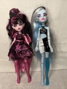 Lot 2 Monster High G3 Neon Frights Frankie Stein Draculaura Doll Mattel 2021 - Picture 1 of 15