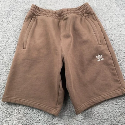 Pantalones Cortos Adidas Para Hombre Pequeños Marrón Logo Trifolio Sudor Polar Salón Atlético Informal Foto 1 de 4