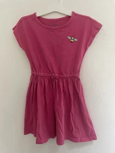 Gymboree Kids Girls Glitter Bumblebee Cinched Waist Cap Sleeve Dress Pink S 5-6 - Picture 1 of 5