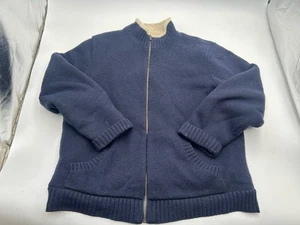 LL BEAN LAMMWOLLE FULL ZIP STRICK FLEECE SHERPA GEFÜTTERT PULLOVER - XL G - Bild 1 von 11