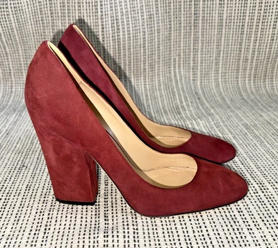 BOMBAS INFORMALES DE GAMUZA ROJA PROFUNDA SERGIO ROSSI TACÓN DE CUÑA Talla 36M HECHAS EN ITALIA Foto 1 de 4