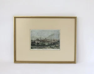 Antique Engraving Print “Modern” Birmingham Framed Etching 18” X 13” - Picture 1 of 8