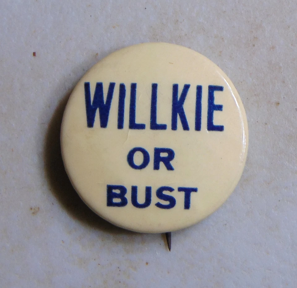 Wendell Willkie 1940 campaña pin botón político Foto 1 de 1