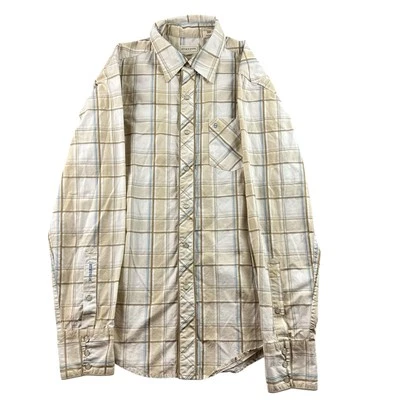 Stetson Pearl Snap Western Shirt Plaid White & Beige Men's Size Medium M - Image 1 of 4