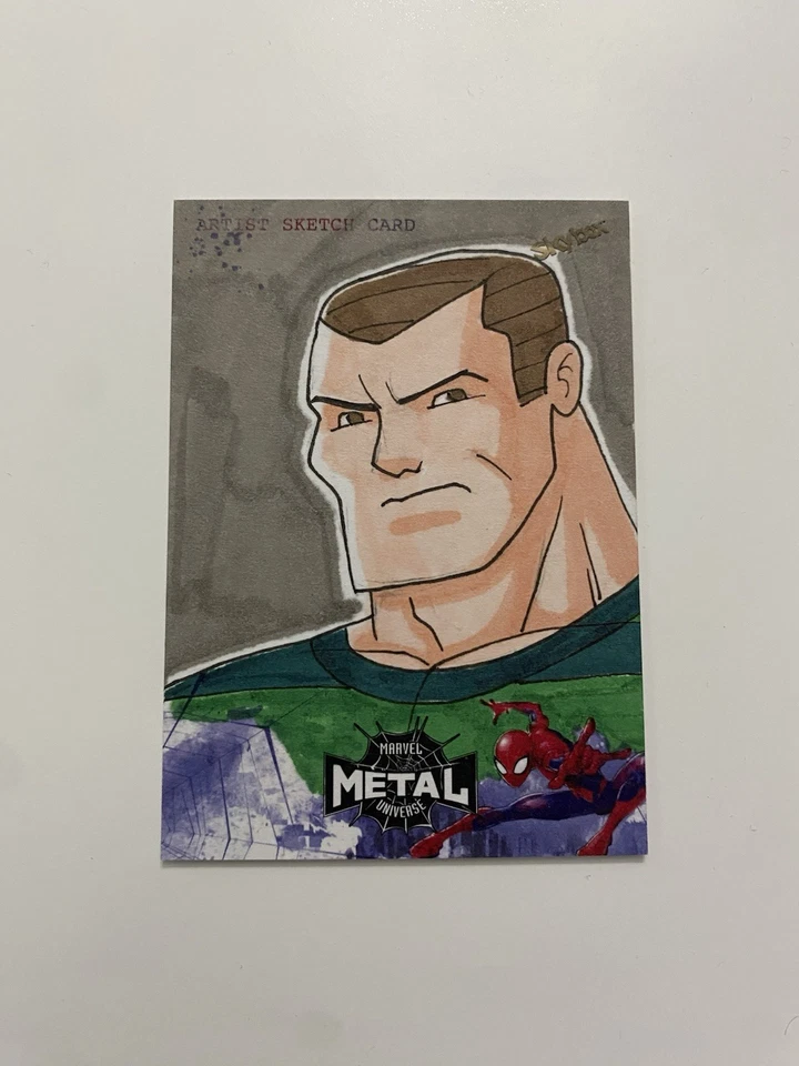 2021 Skybox Marvel Metal Universe Spider-Man Artist Sketch Card- Sandman #1/1 - Image 1 of 2