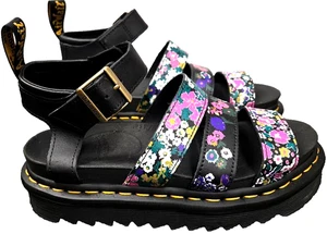 Sandali DR. Martens Blaire Gladiator vintage in pelle floreale con cinturino grosso US6/UK4 - Foto 1 di 11