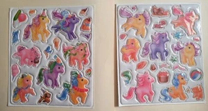 (2) Vintage My Little Pony Hasbro G1 Puffy Stick-On Stickers 1983 RARE - Picture 1 of 3
