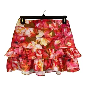 Minifalda L'ATISTE by Amy Floral Volantes Rosa Amarilla Mujer Talla Grande Nueva con Etiquetas - Imagen 1 de 7