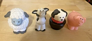 VTG rubber hard rubber farm animals Lot Of 4 Pig Cow Sheep dog - Picture 1 of 3
