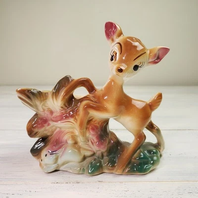 Винтажная керамическая сеялка Walt Disney Bambi & Thumper милый коттедж - Изображение 1 из 4