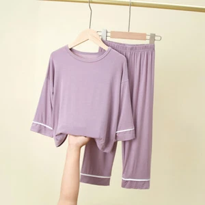 2pcs Unisex Kid Pyjama Set Top Pants Nightwear Loungewear Sleeping Casual Indoor - Picture 1 of 22