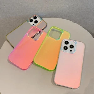 Luxus Neon Laser Matt Hülle für Apple iPhone 13 12 14 15 Pro 16 Pro Max Plus - Bild 1 von 10