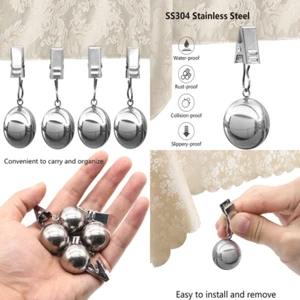 Tablecloth Weights 10oz Heavy Premium Tablecloth Clips Added Weights 4 Pack New - Picture 1 of 8