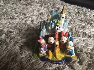 Walt Disney World Mickey Mouse Magic Kingdom Castle Piggy Bank Coin Box Vintage - Picture 1 of 9