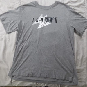 Jordan Shirt Mens XL Gray Fitted Athletic Training Nike Short Sleeve - Picture 1 of 5
