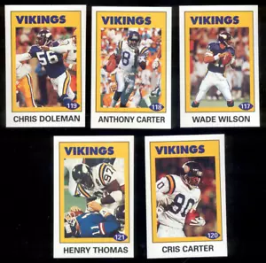 Juego de pegatinas Diamond Minnesota Vikings 1992 Wade Wilson Cris Carter Chris Doleman - Imagen 1 de 1