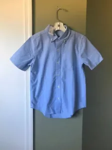 NWT CHILDREN'S PLACE BOYS COTTON BLUE SHORT SLEEVE BUTTON SHIRT SIZE 7/8 MM - Picture 1 of 4