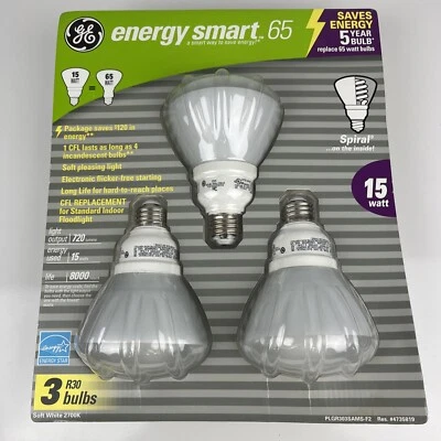 GE Energy Smart CFL Soft White Bulbs - Model #28909 - 16 Watts (3 Bulbs) - Image 1 of 4