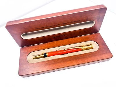 Bolígrafo Parker Duofold primera generación naranja caja de madera de cerezo Foto 1 de 4