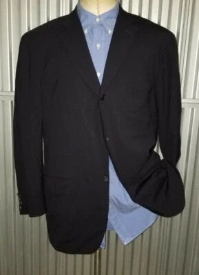 Chaqueta Blazer ISAIA Gianluca Super 120s Lana Negra 54R 44R Abrigo Foto 1 de 4