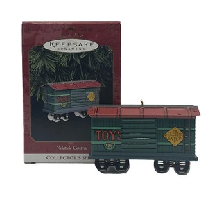1997 Hallmark Keepsake ornamento in latta Yuletide treno centrale quarto della serie - Foto 1 di 5