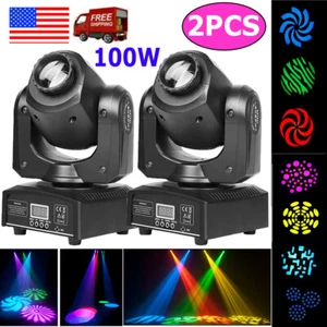 2PCS 100W LED RGBW Beam Moving Head Stage Lighting Gobo DMX Show Party DJ Light - Picture 1 of 11