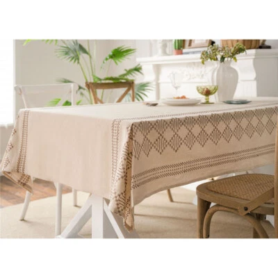 Rectangle Embroidery Tablecloth Dining Party Table Cloth Cover Tablecloth Decor - Image 1 of 4