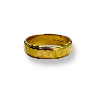 14k Gold Cushion Texture 6mm Band Size 10 - Picture 1 of 3