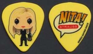 NITA STRAUSS-New GUITAR PICK! ALICE COOPER/DEMI LOVATO-BOBBLEHEAD-Yellow - Picture 1 of 1