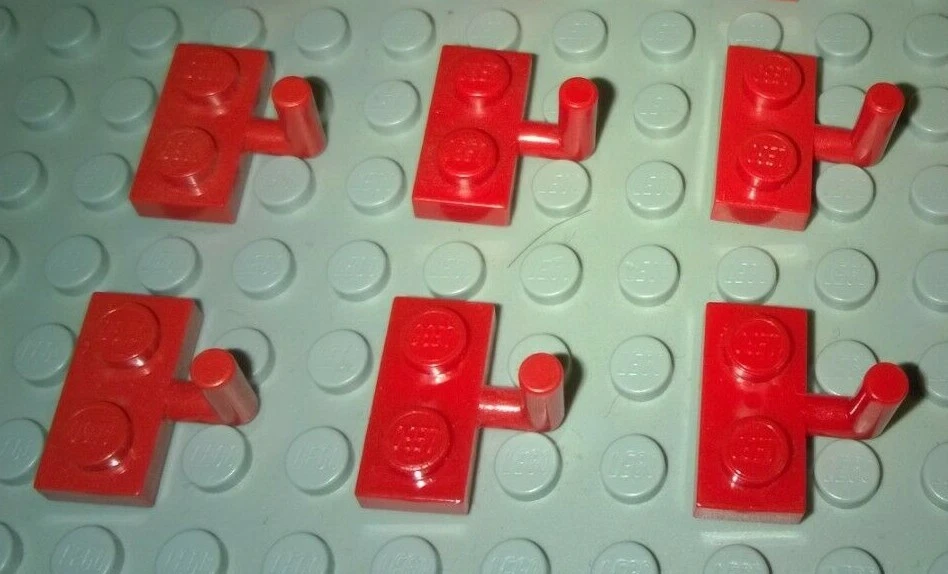 LEGO Platte mit Haken 6 Stück 4623 rot 1x2 System Technic Star Wars Ninjago City - Bild 1 von 1