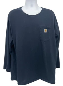 Carhartt Shirt Mens 2XL Blue Long Sleeve Casual Original Pocket Workwear Force - Picture 1 of 7
