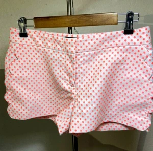 J Crew Short Polka Dots Bright Peach Shorts Sz 2 - Picture 1 of 3