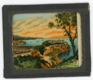 Diapositive lanterne magique? MONACO le rocher vers 1880 - Picture 1 of 2