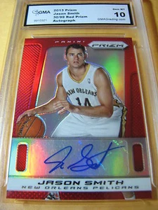 AUTOGRAFO JASON SMITH PELICANS 2013 PRIZM RED PRIZM AUTO RC # 30/99 GRADO 10 - Foto 1 di 1