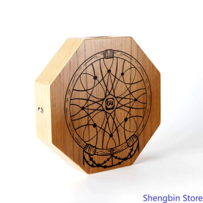 Tambor de madera cajón 2 tonos tambor plano de mano tronco color instrumento de percusión T6Y7 Foto 1 de 4