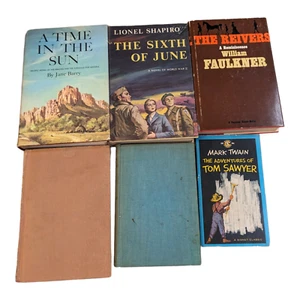 Lot of 6 novels Twain Faulkner Shapiro  Romance Adventure WW2 Western Comedy - Imagen 1 de 3