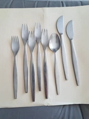 Lot 8 Gense Focus MCM Sweden Stainless 2  Knives  5 forks 1 Spoon - Image 1 of 4