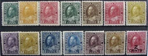 1911-26 CANADA #104-118, 140: F/VF MH KGV 'Admiral' part set of 13 + provisional - Picture 1 of 1